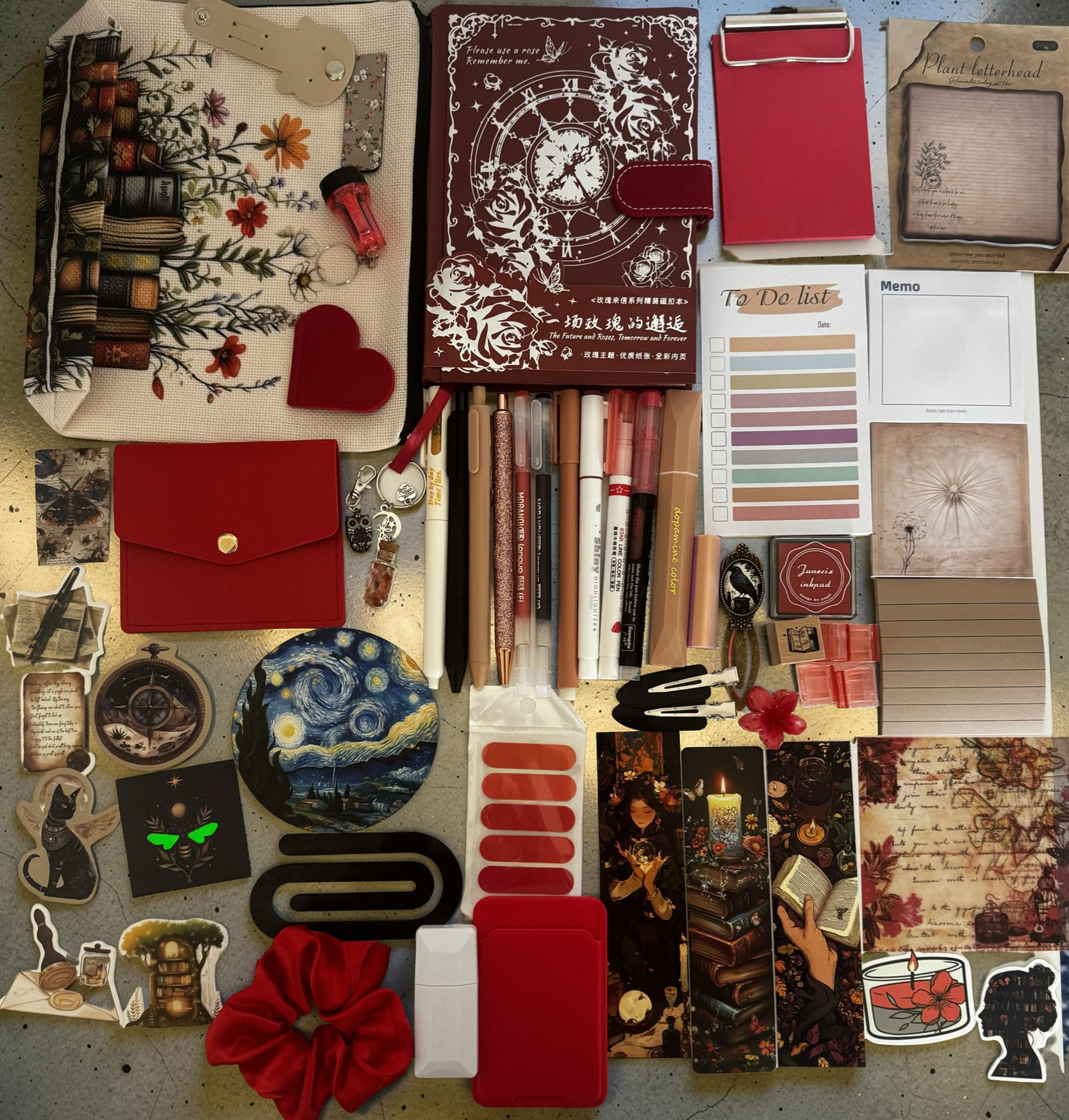 Mystery Box Deluxe Stationery ❤️ Vintage Red Aesthetic Collection